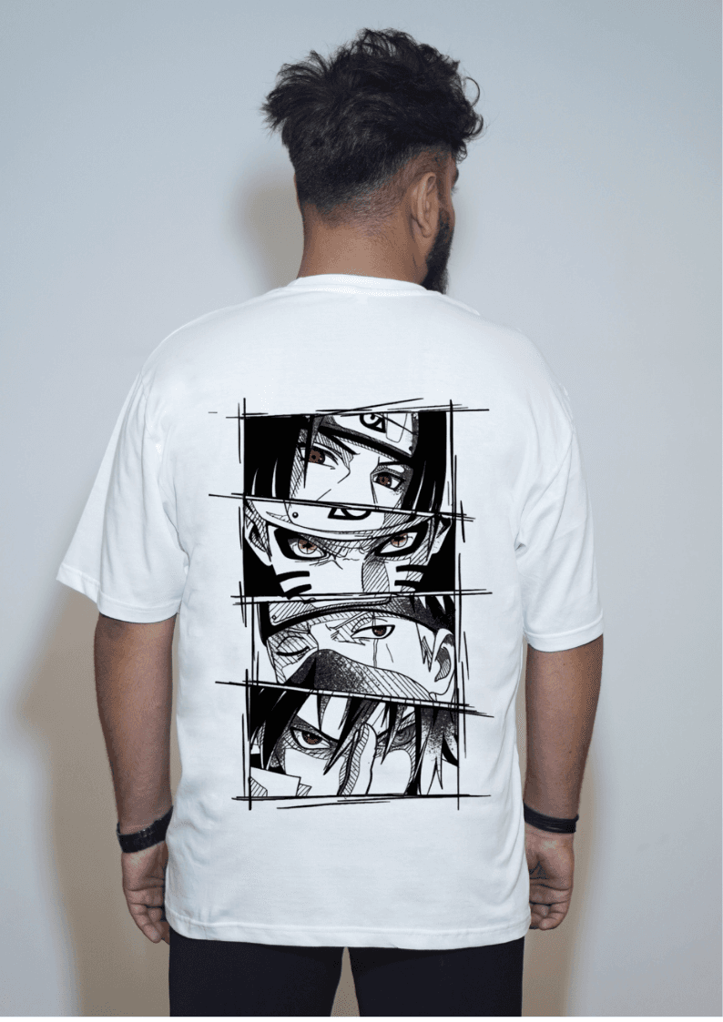 Naruto Anime Eyes White T-Shirt – Iconic Manga Graphic Tee