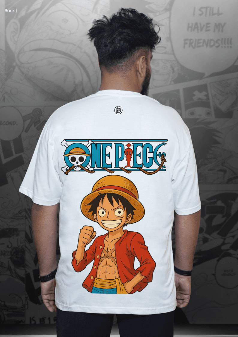 One Piece Oversized T-Shirt – Monkey D. Luffy Design (100% Cotton)